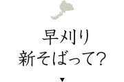 早刈り新そばって？